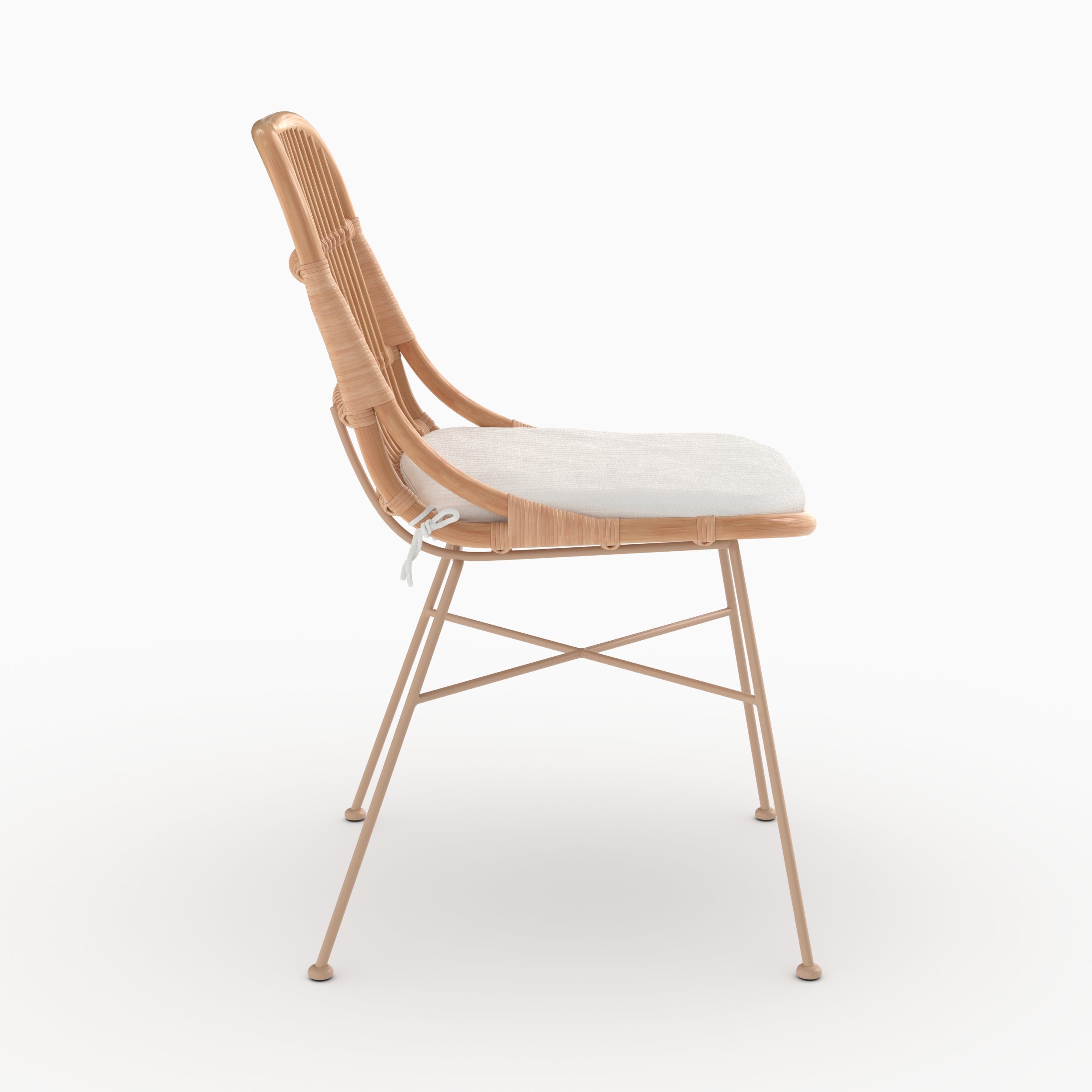 Lot de 2 chaises moon en rotin beige