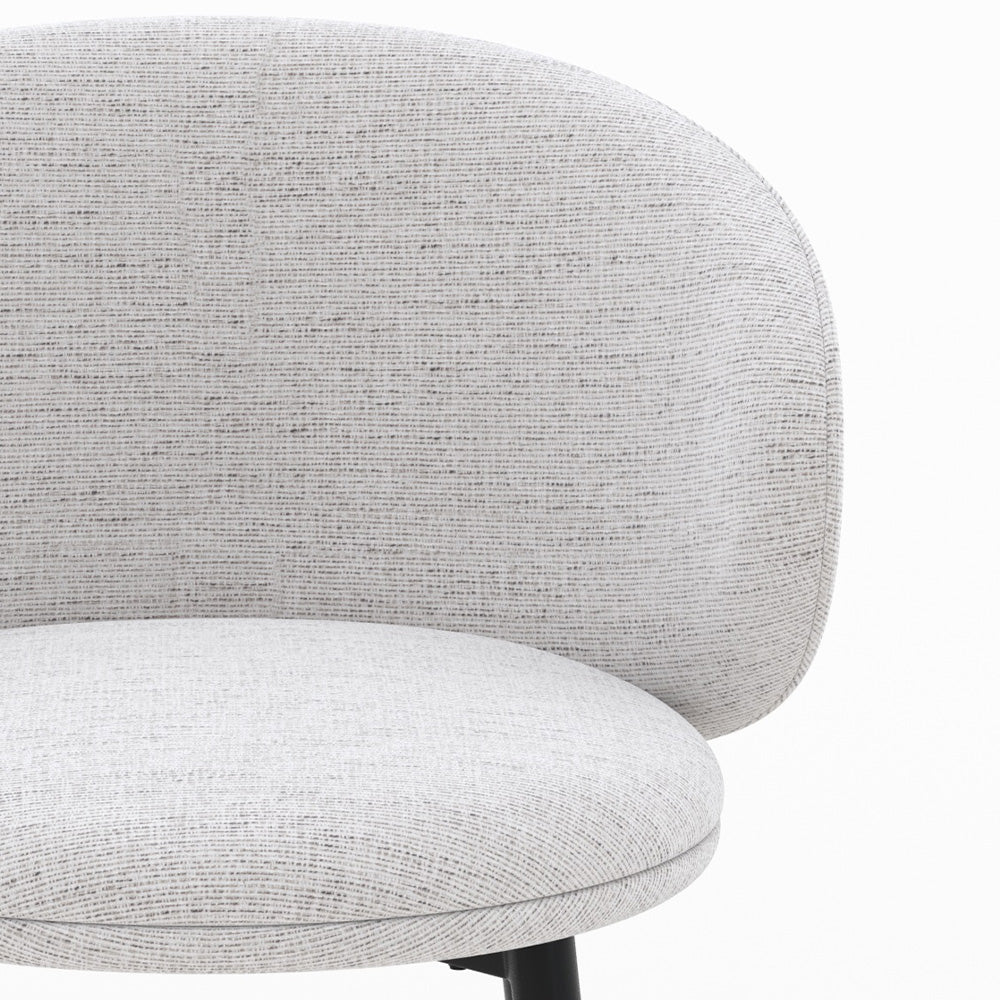set di 2 sedie in tessuto grigio chiaro cecilia