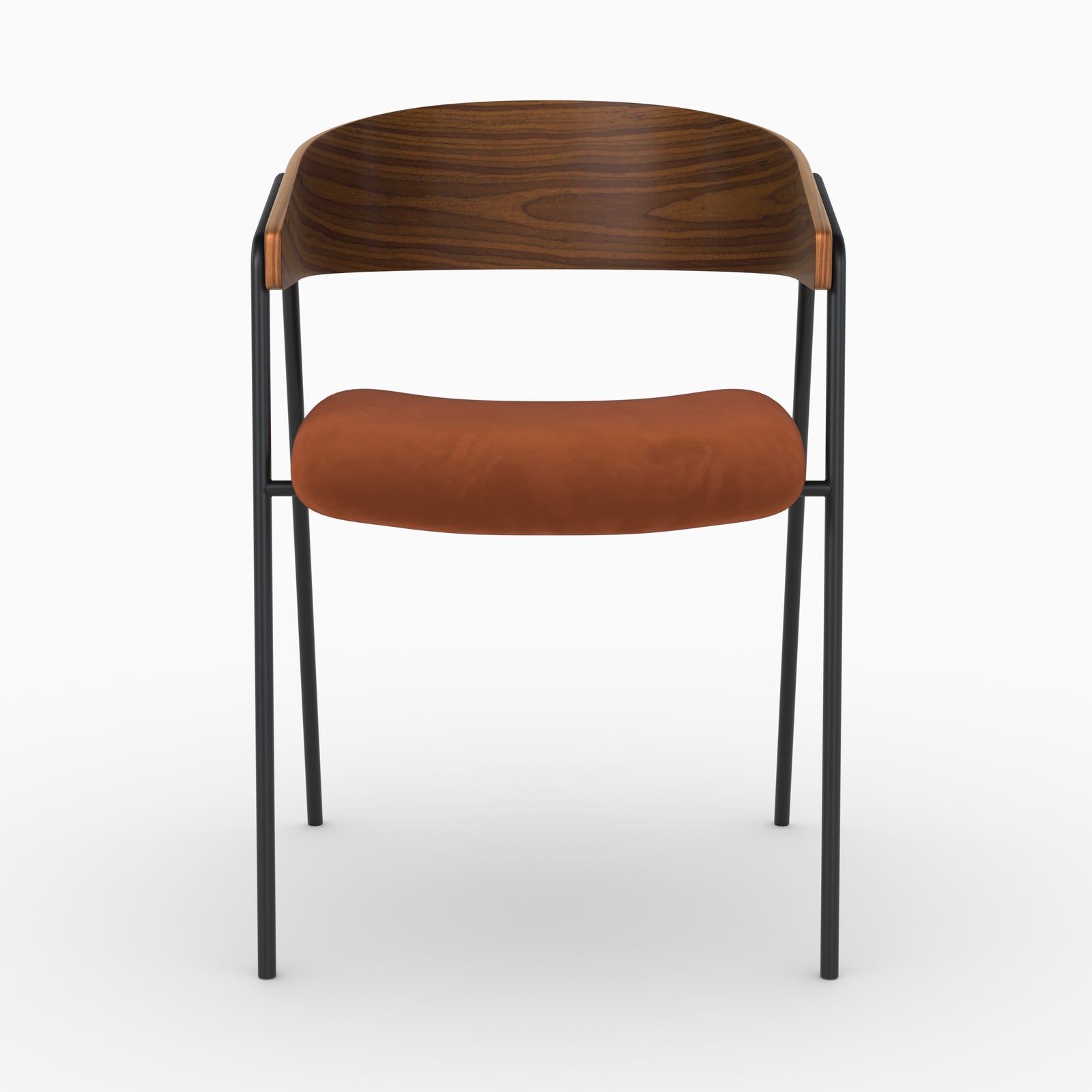 Lot2 chaises Esmée bois noyer terracotta