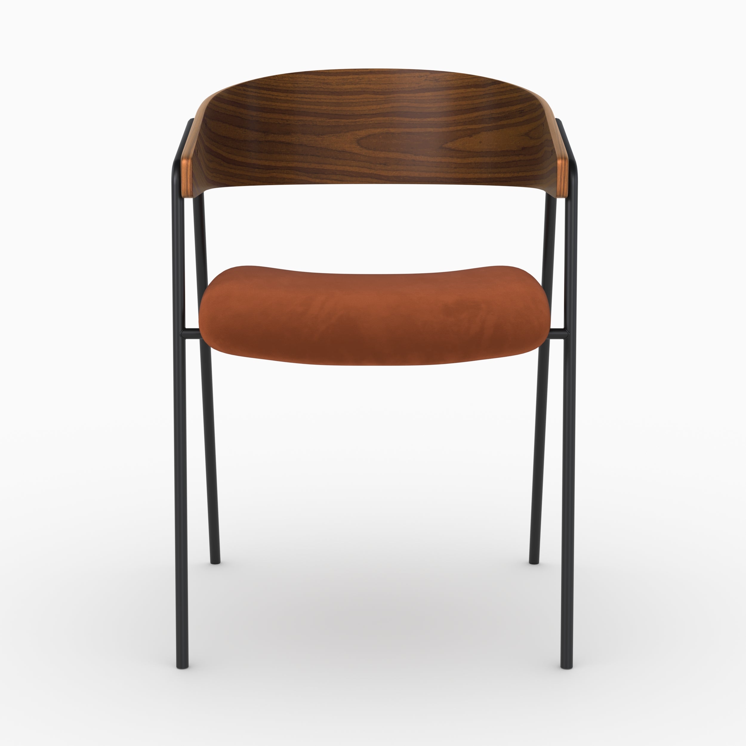 Lot2 chaises Esmée bois noyer terracotta