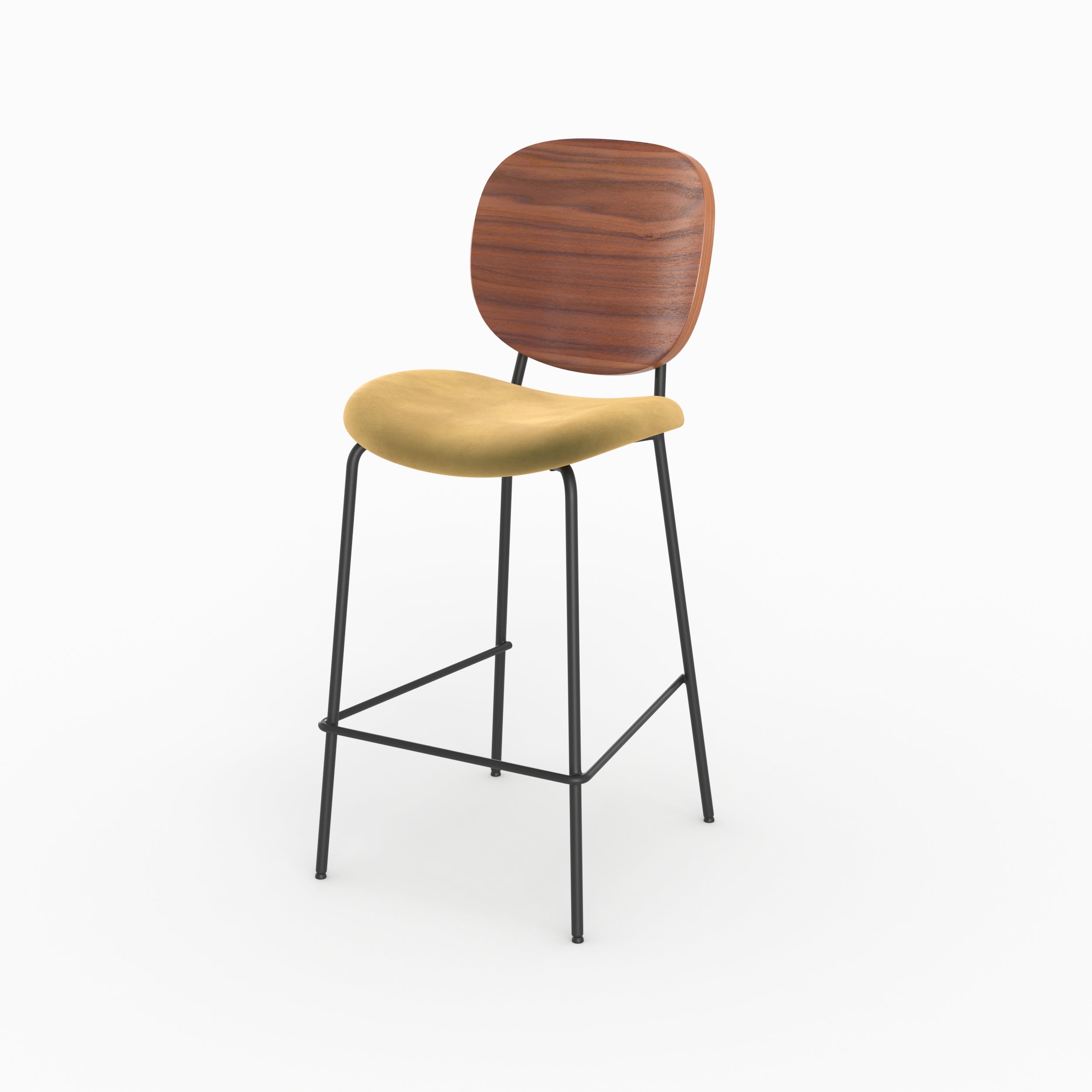lot2 chaises simone velours jaune ilot central 65 5cm