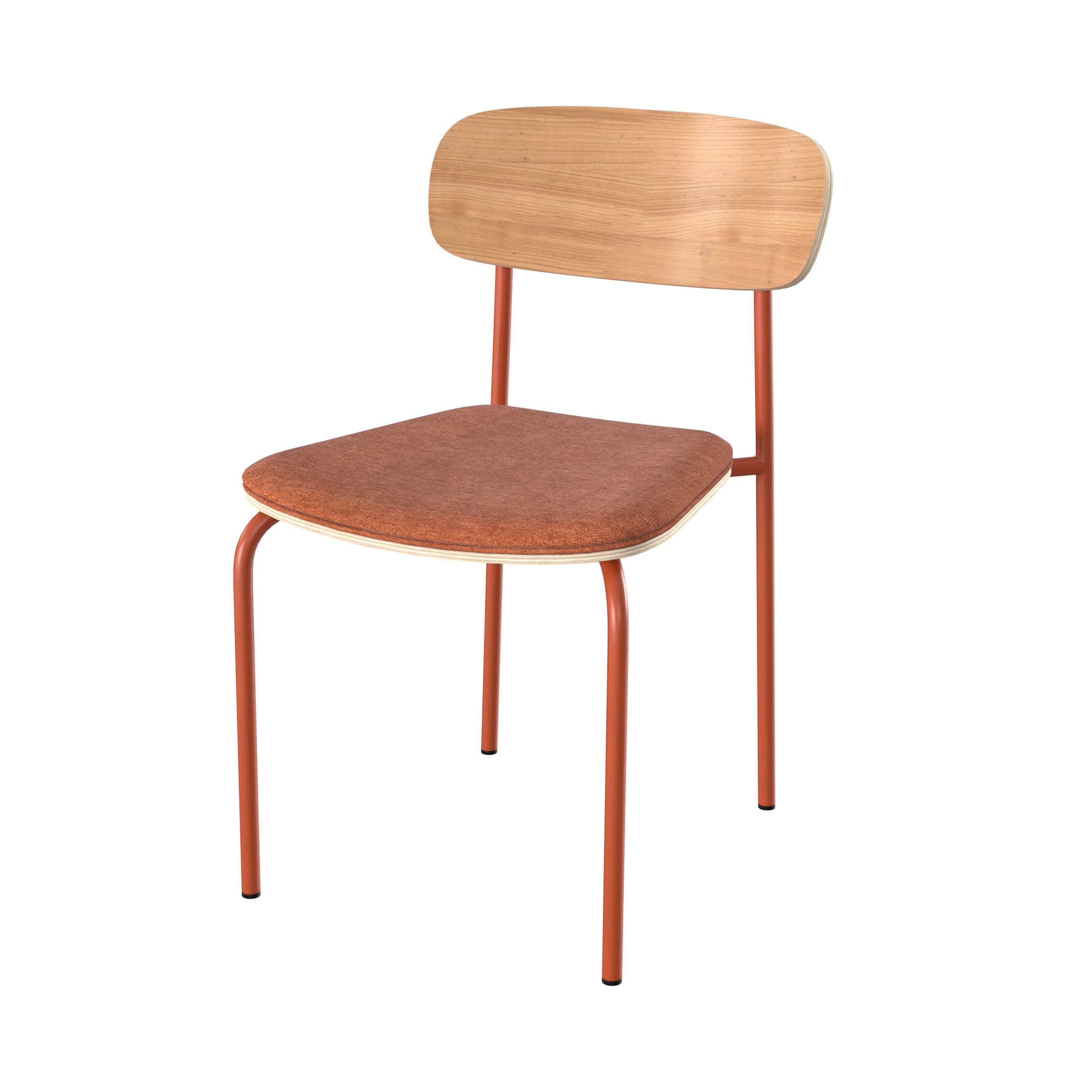 louna sedia in legno e tessuto terracotta set di 2