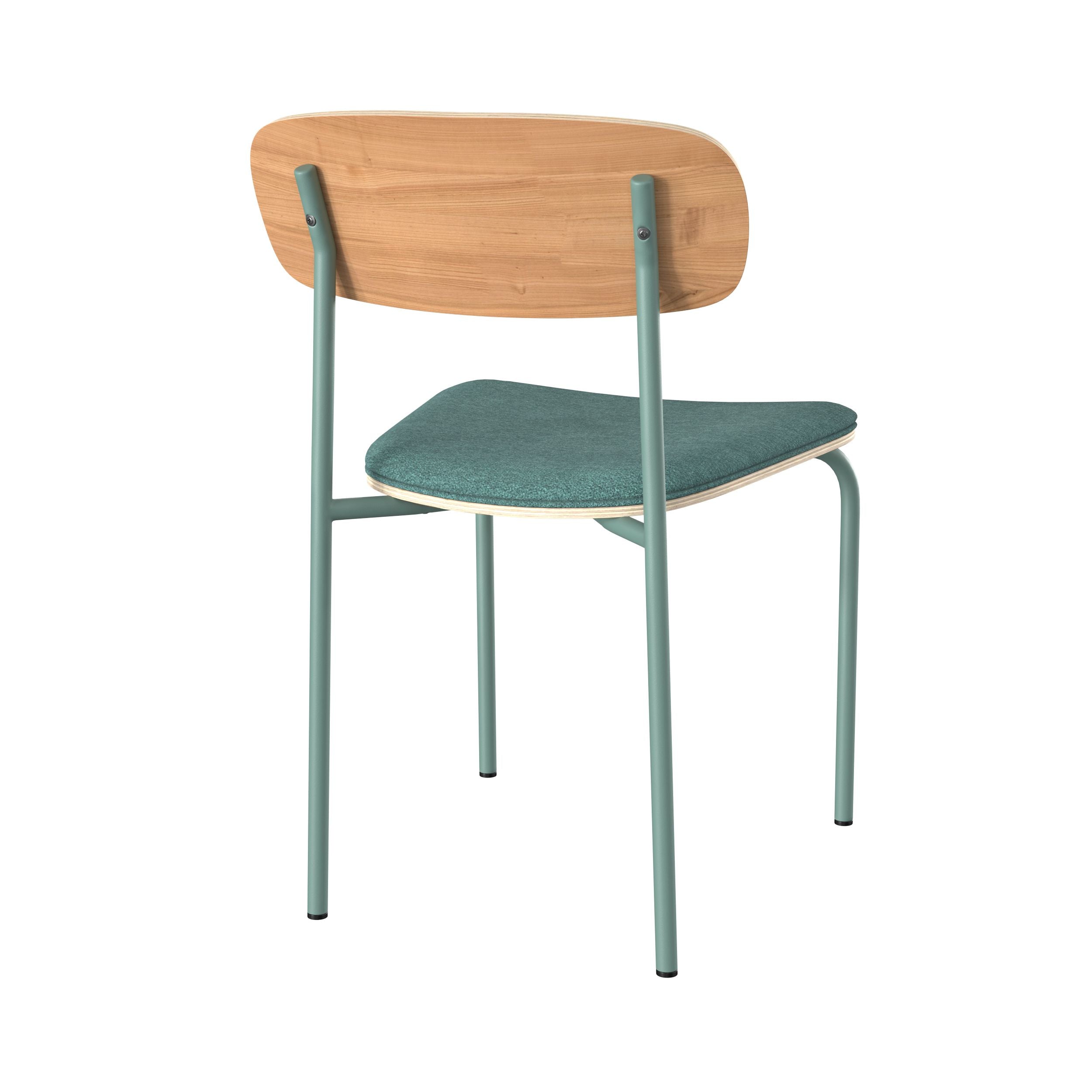 louna sedia in tessuto blu petrolio e legno set da 2