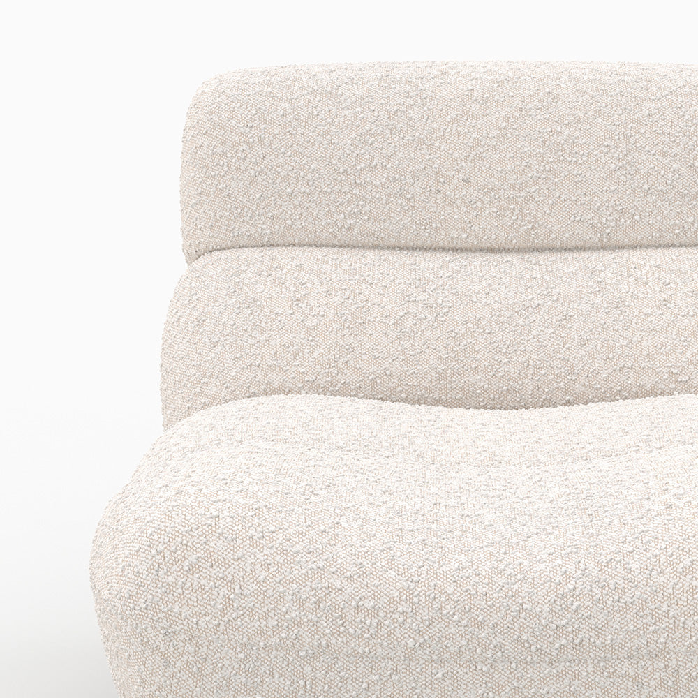 Lounge fauteuil teddy bouclé blanc ultra confort