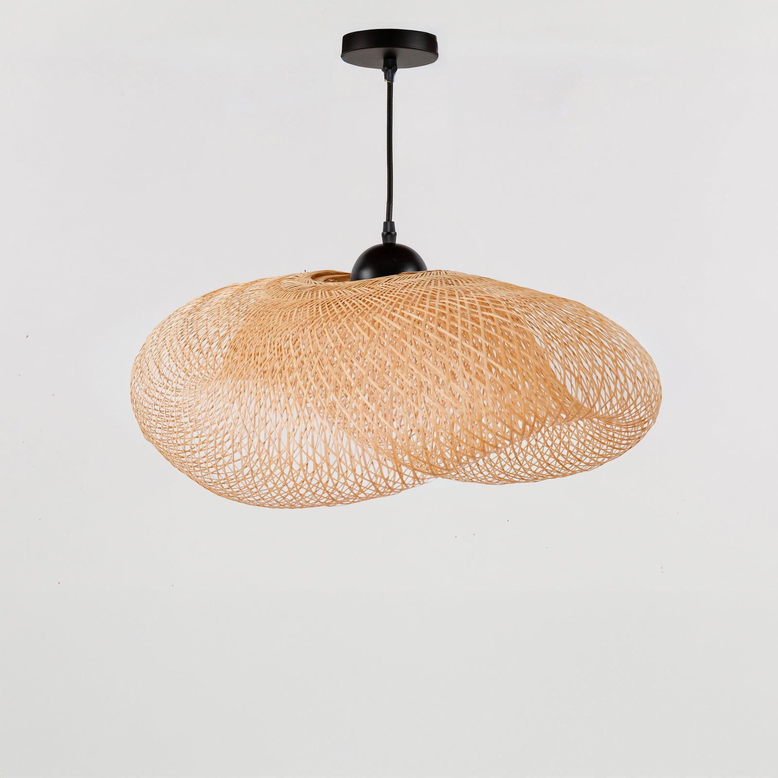 Luminaire bohème suspension Anya d60cm bambou naturel