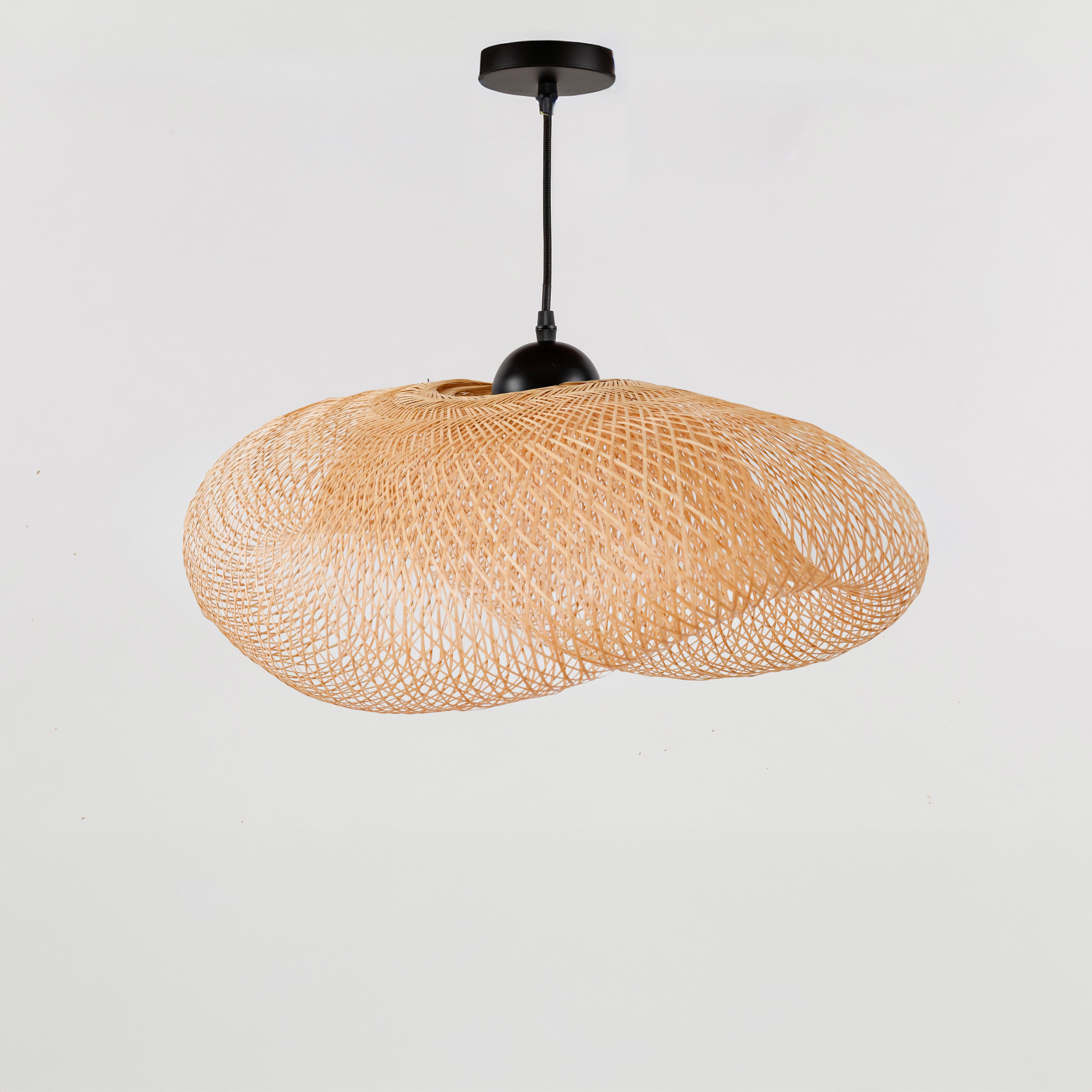 Luminaire bohème suspension Anya d60cm bambou naturel