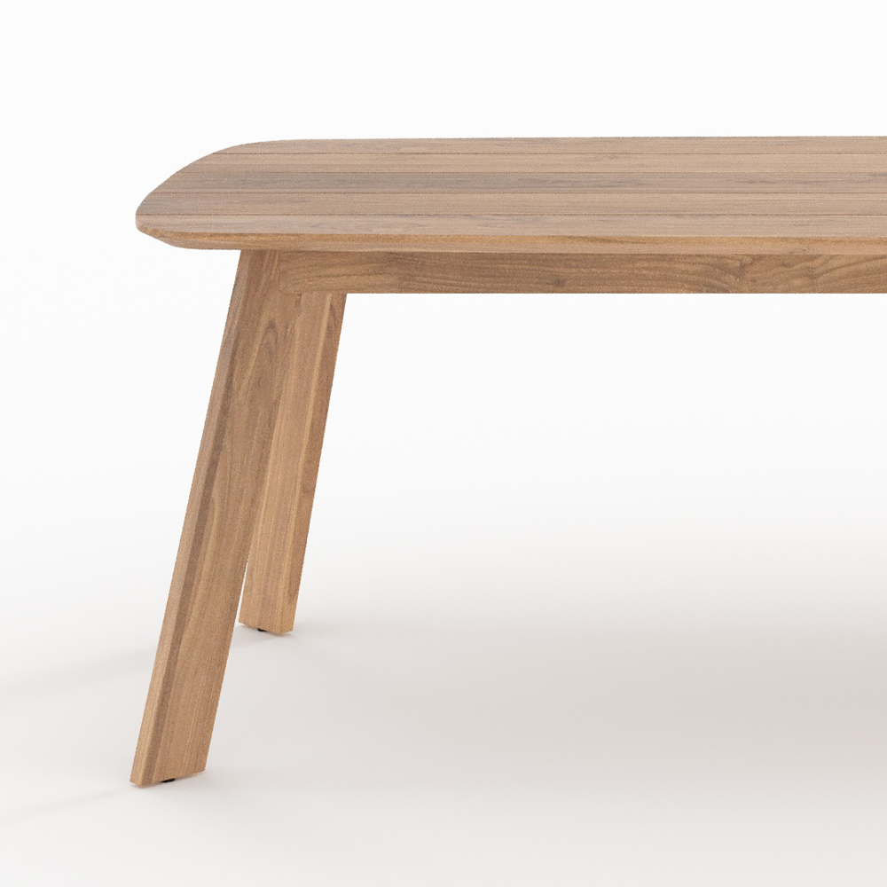 Table et chaises de jardin Lumo en bois de teck recyclé, 8 personnes