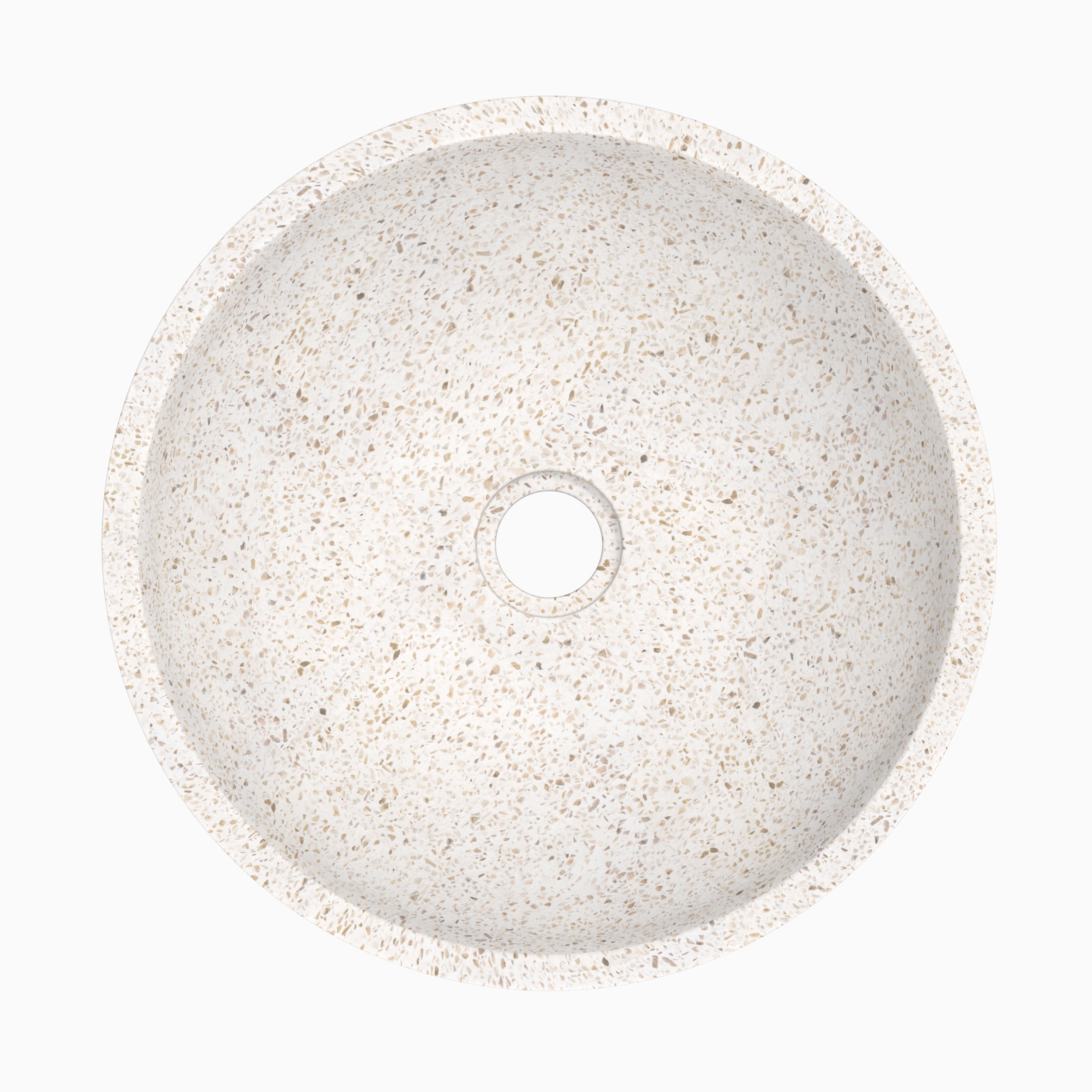 vasca rotonda lysea in terrazzo bianco maculato