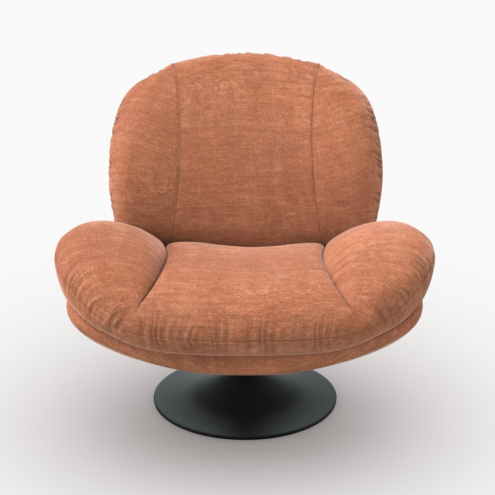 Marron fauteuil Ricci effet velours pivotant
