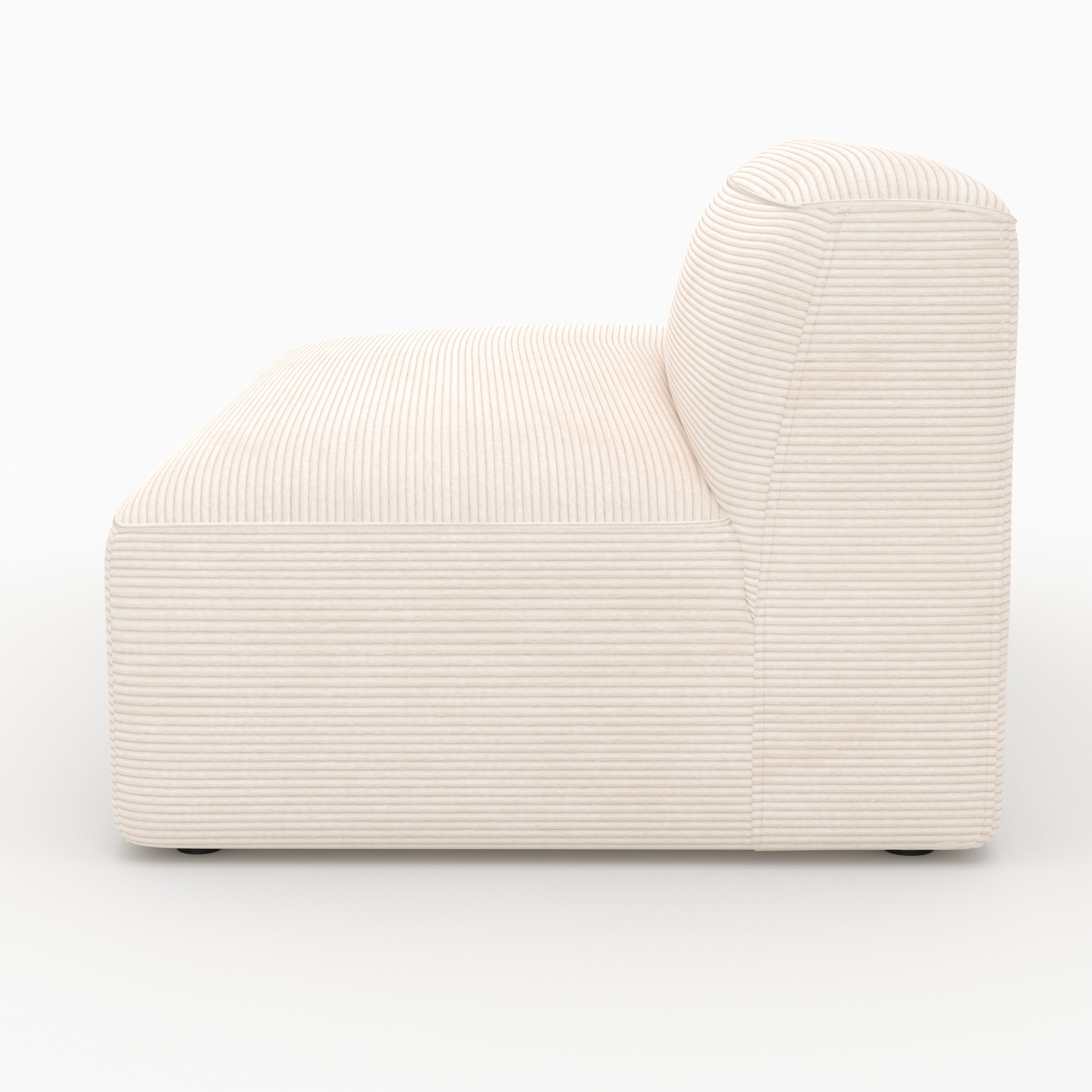Méridienne droit dossier Mina canapé modulable velours blanc