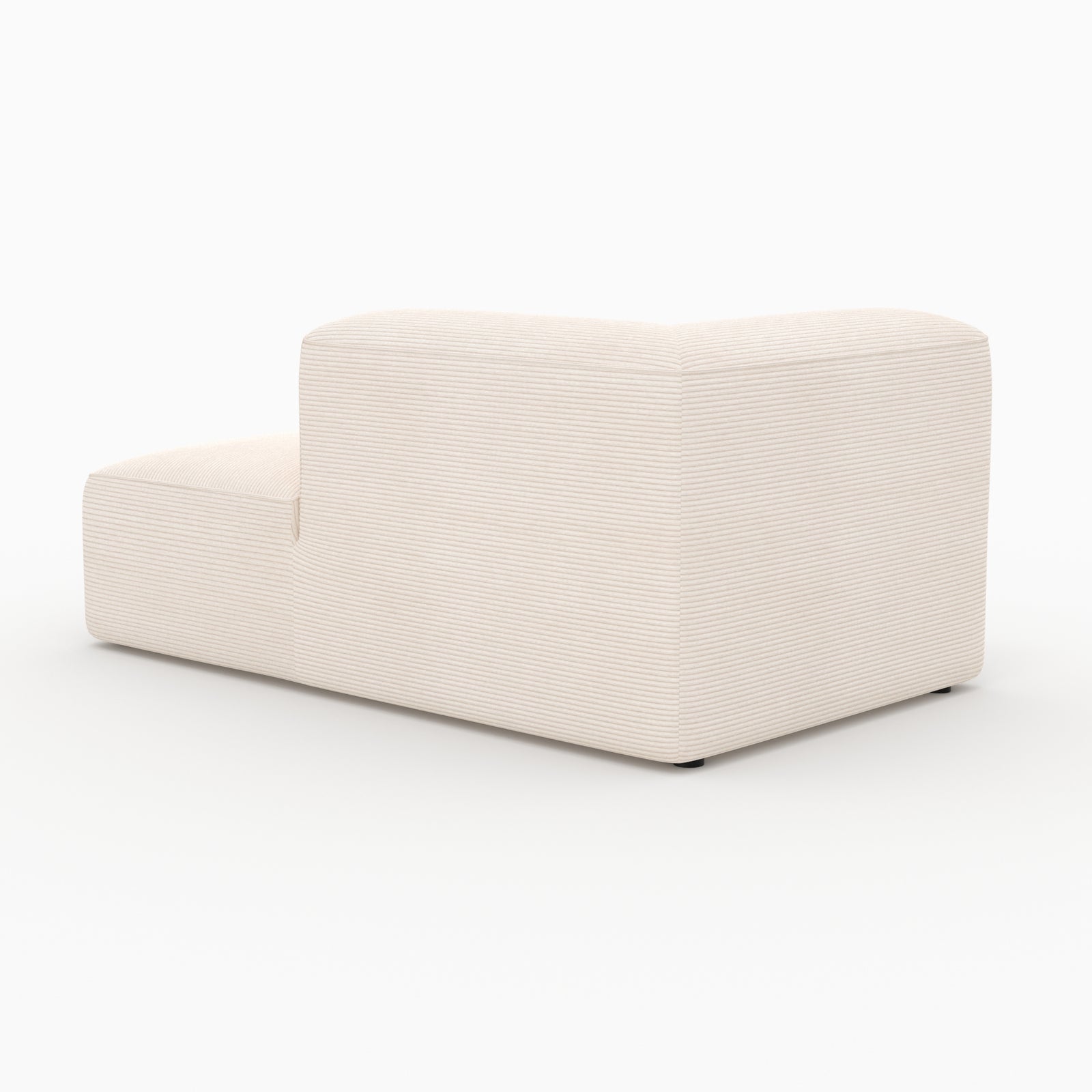 Méridienne modulable angle droit Mina blanc velours canapé cocooning