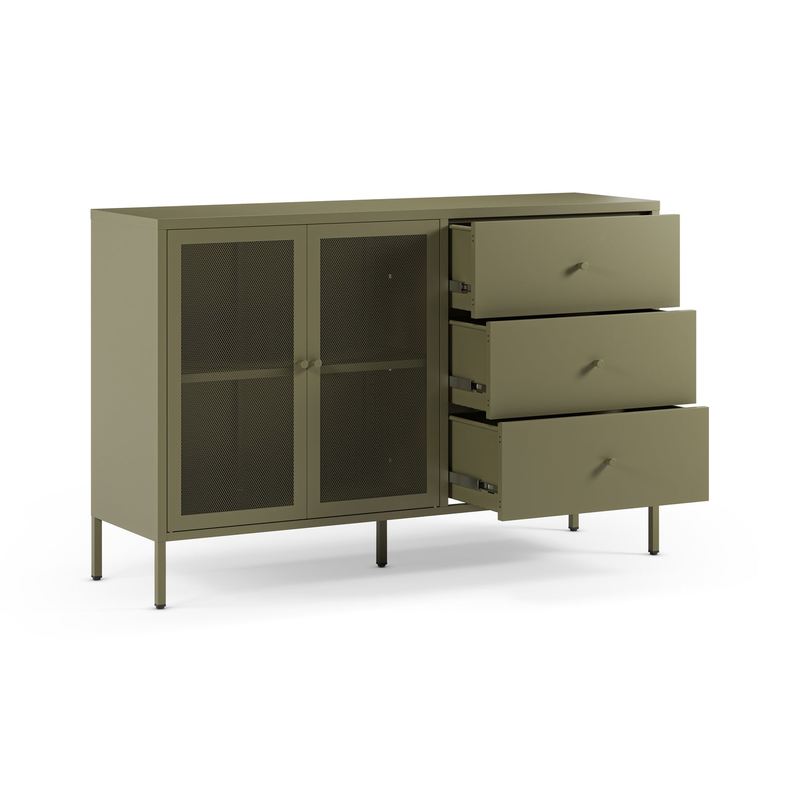 Meuble buffet métal vert Latem