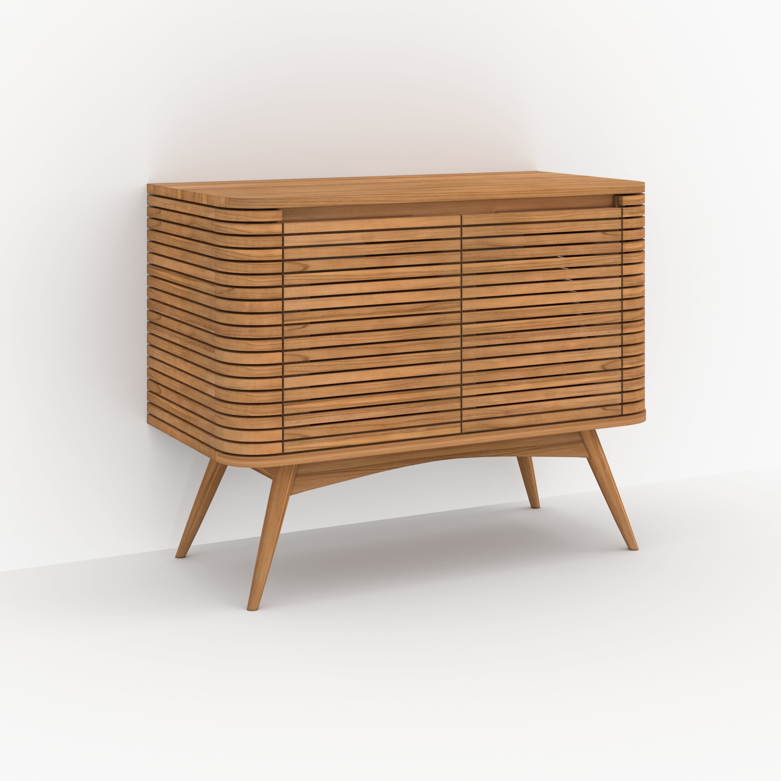 meuble de salle de bain auguste en bois de teck 100 cm rangement