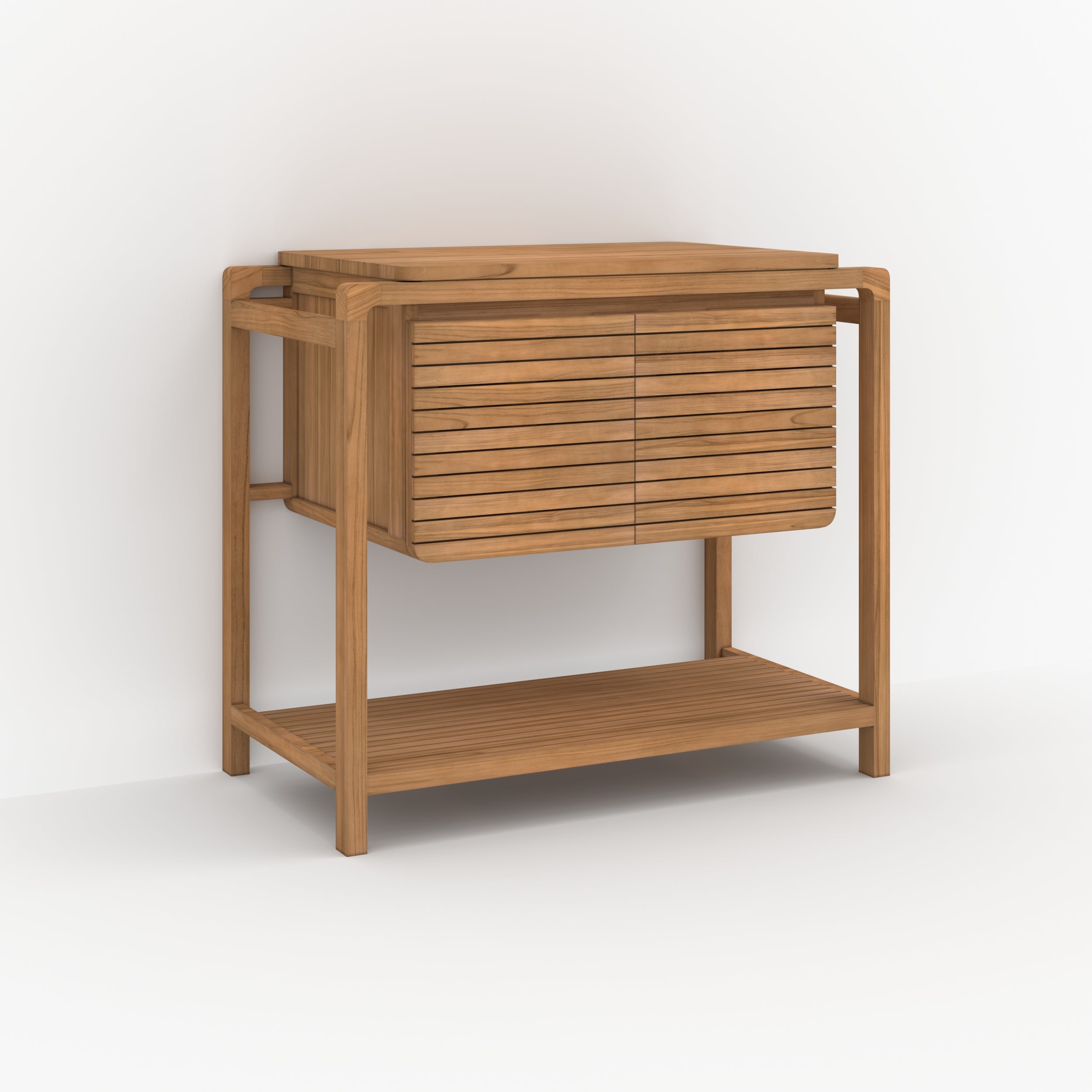 meuble de salle de bain lucette en bois de teck 90 cm