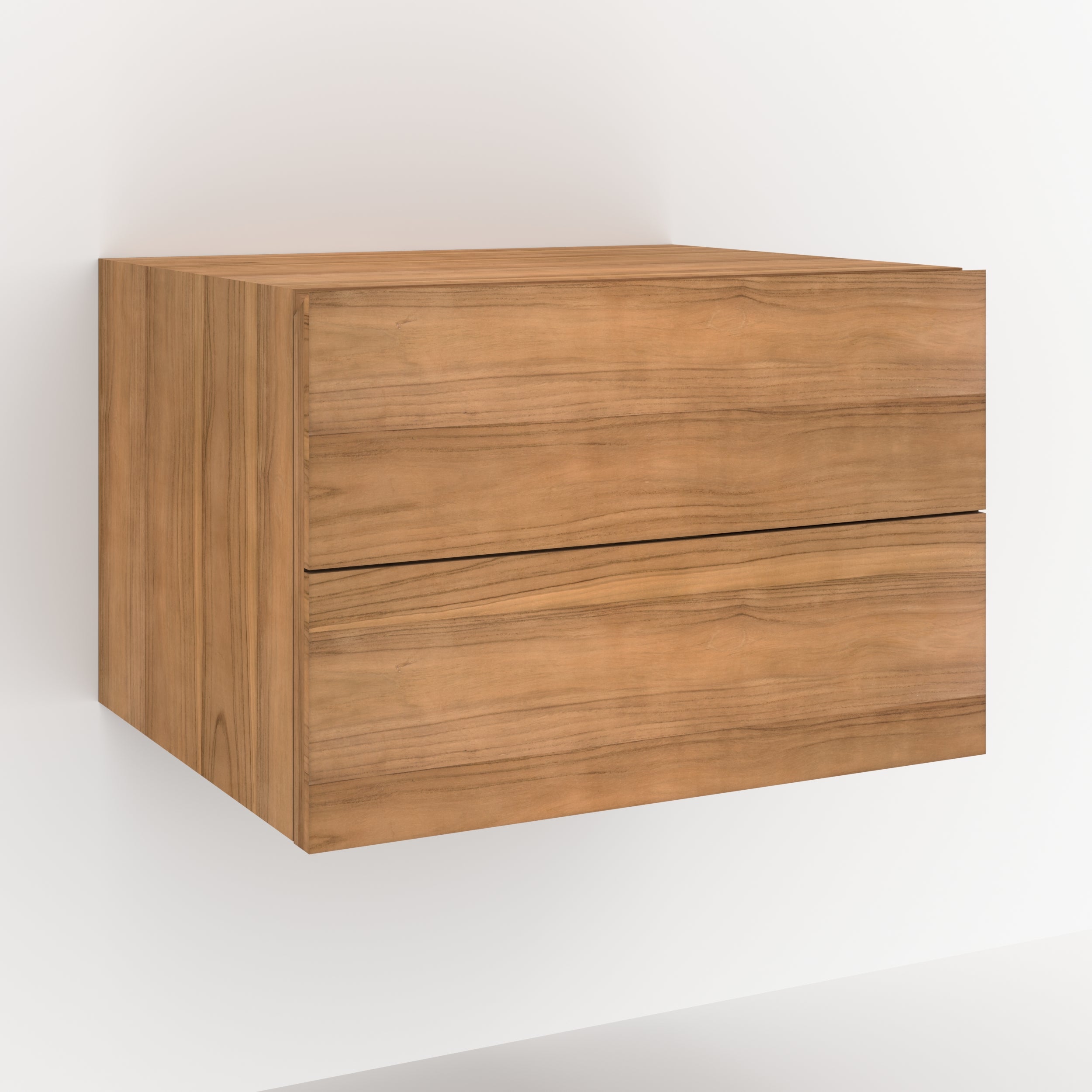 meuble de salle de bain suspendu bois teck hera 60 cm