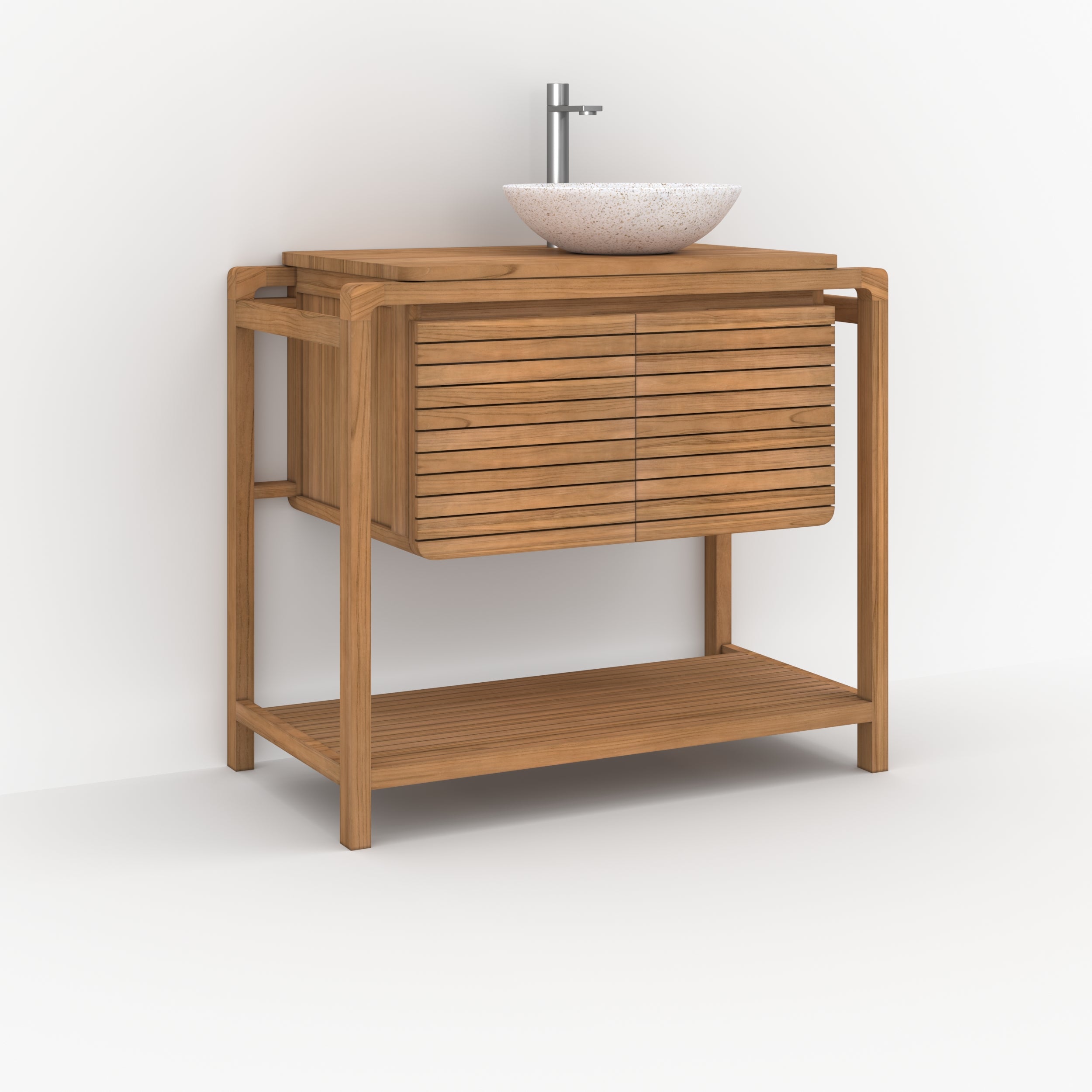 meuble lucette 90 cm bois de teck pour 1 vasque
