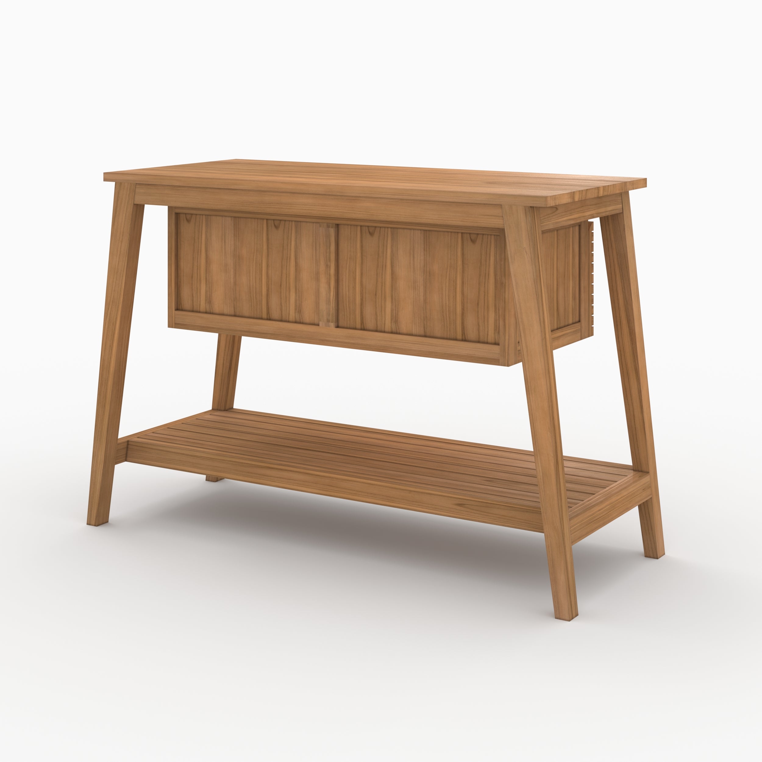 meuble salle de bain cesar bois teck 120 cm