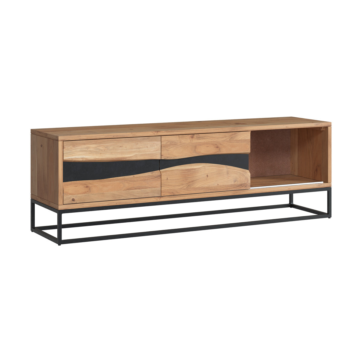meuble tv 140 cm alabama en bois et metal