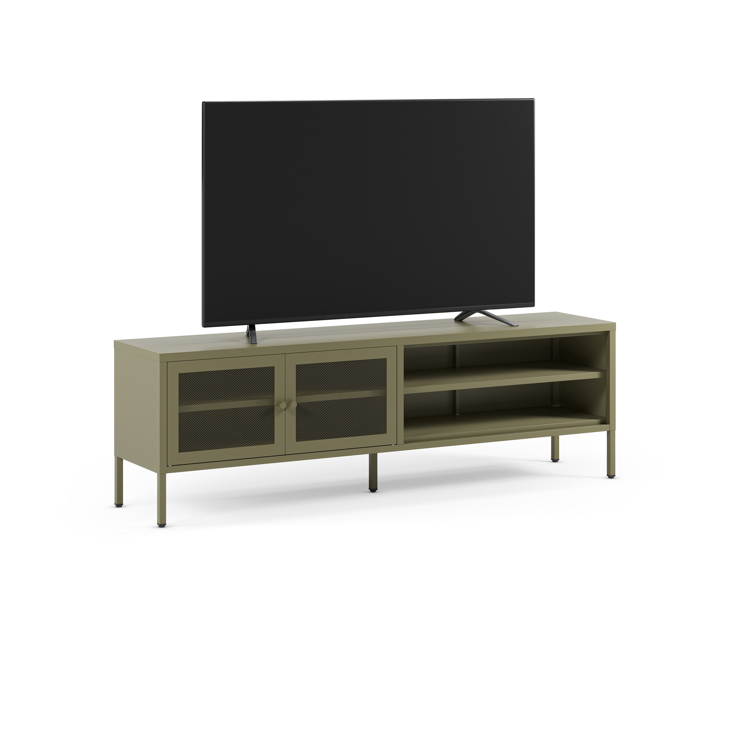 Meuble tv 2 portes Latem métal vert 160cm