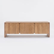 Meuble TV Achille en bois de manguier marron clair 150 cm, vue de face - Maison Pavane