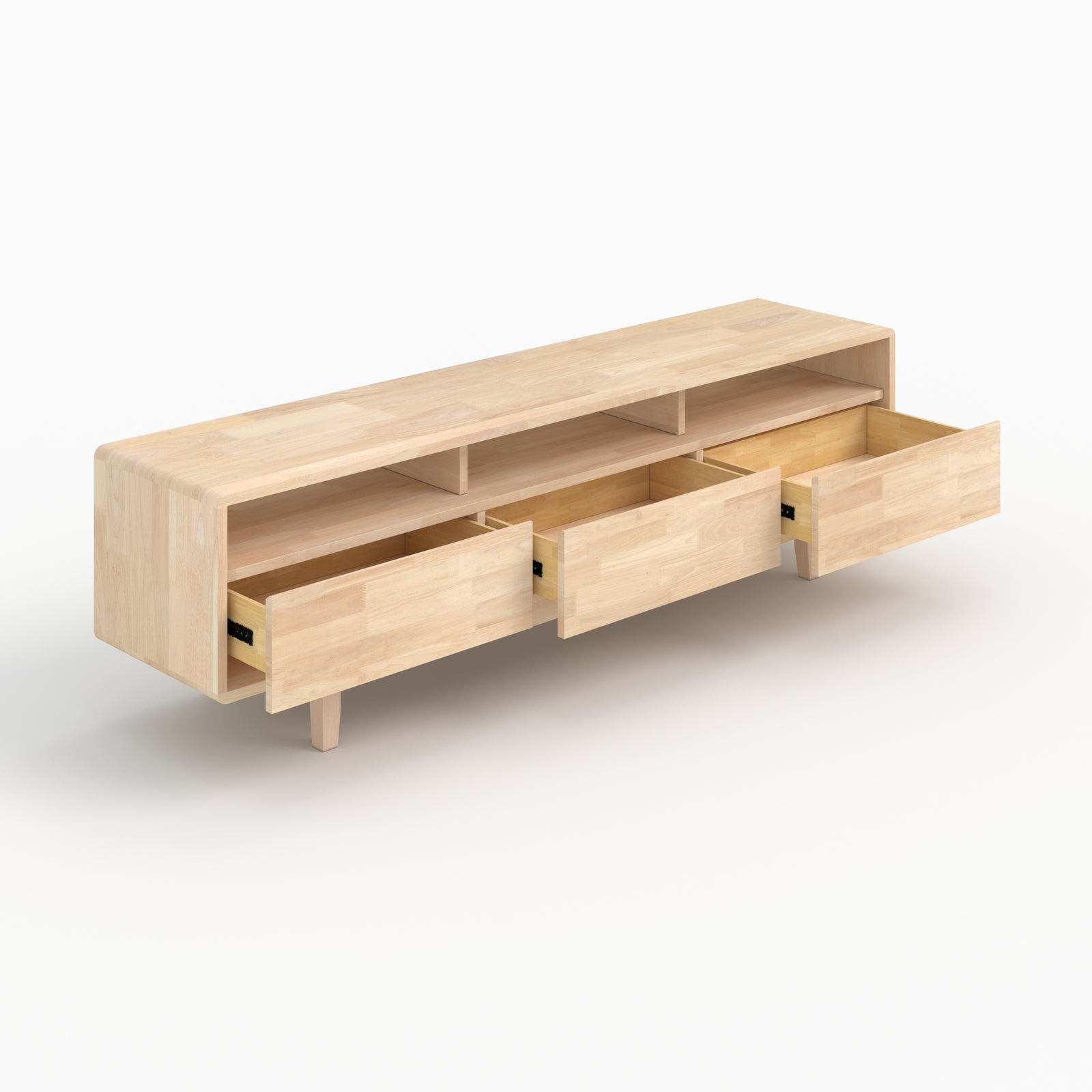 Mobile TV in legno di hevea massiccio Gisele