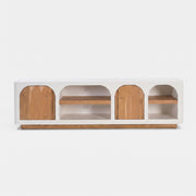 Meuble TV Fira en plâtre blanc cassé 180 cm - Maison Pavane