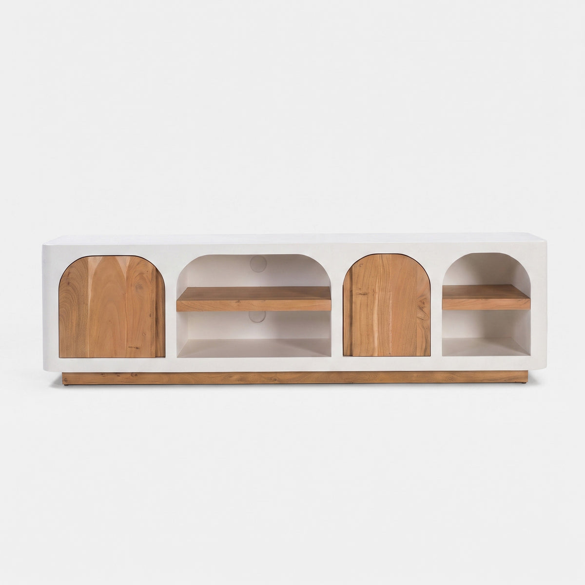 Meuble TV Fira en plâtre blanc cassé 180 cm - Maison Pavane