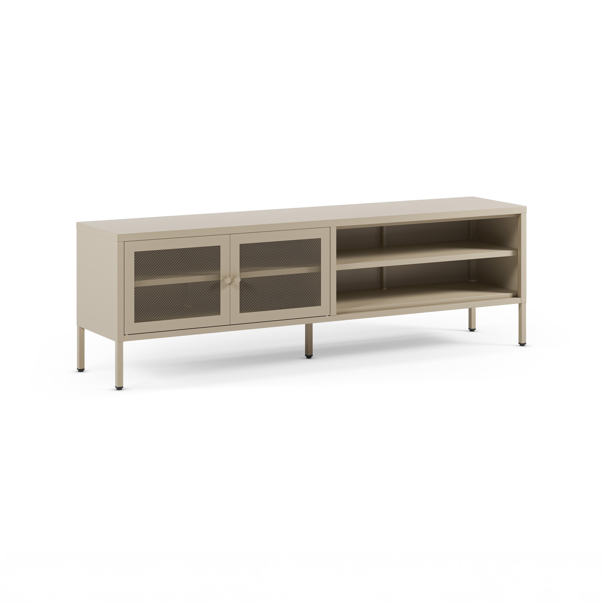 Meuble tv Latem 160cm métal beige 2 portes