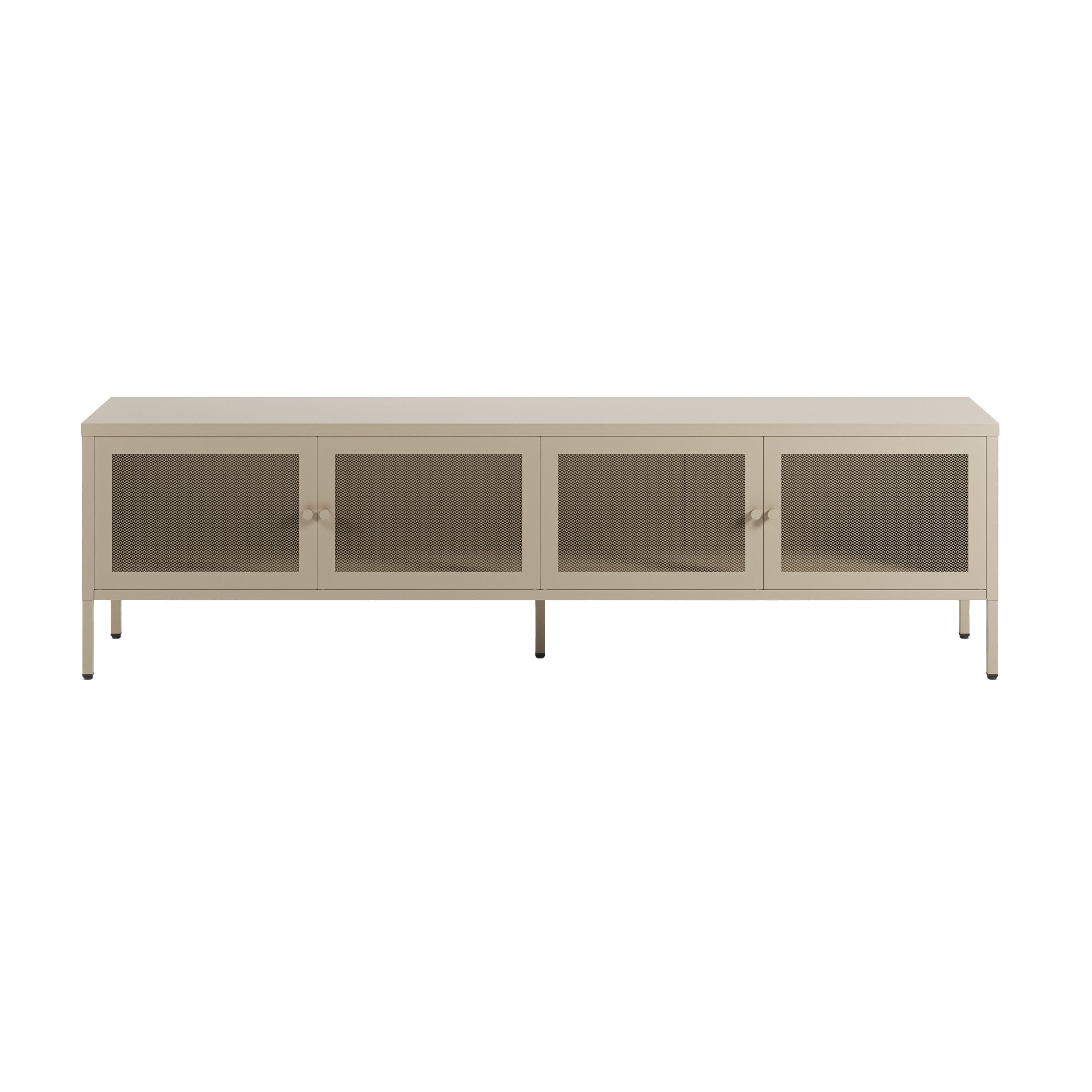 Meuble tv Latem métal beige 4 portes 160cm