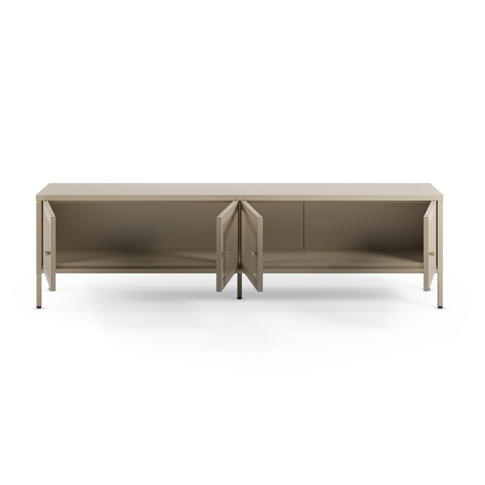 Meuble tv métal beige Latem 4 portes 160cm