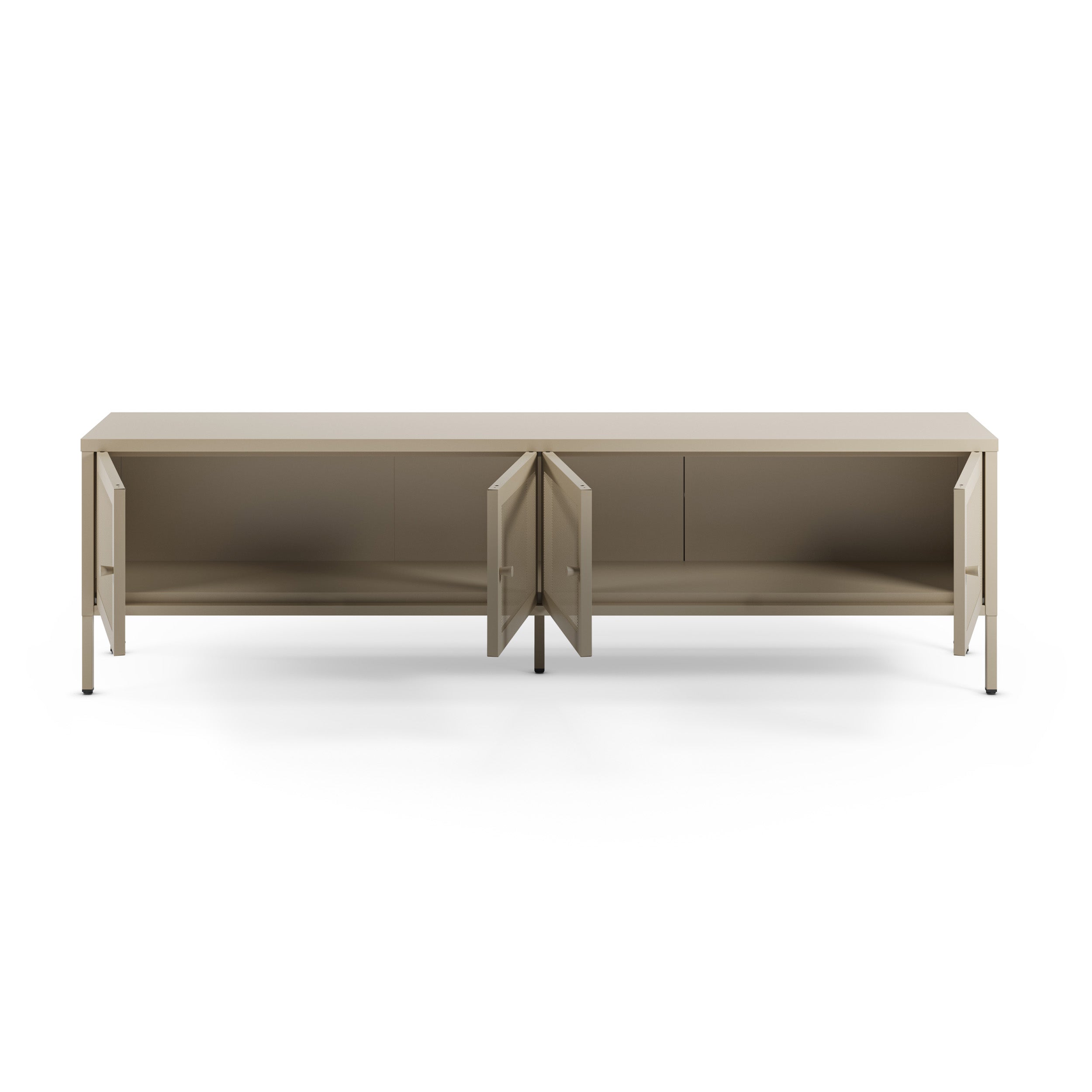Meuble tv métal beige Latem 4 portes 160cm