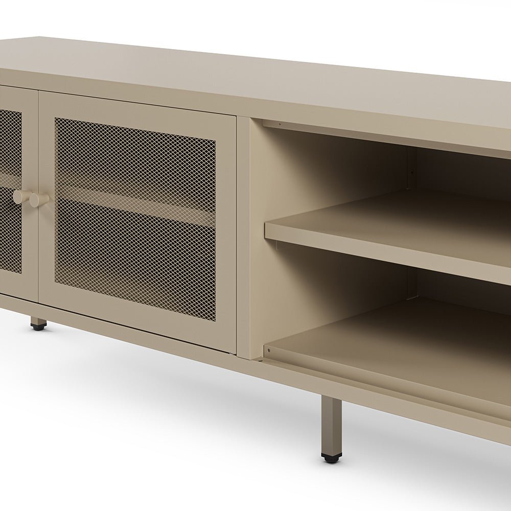 Meuble tv métal beige Latem 2 portes 160cm