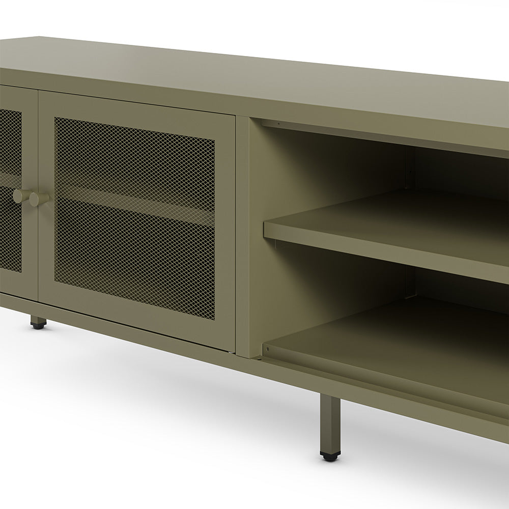 Meuble tv métal vert Latem 2 portes 160cm