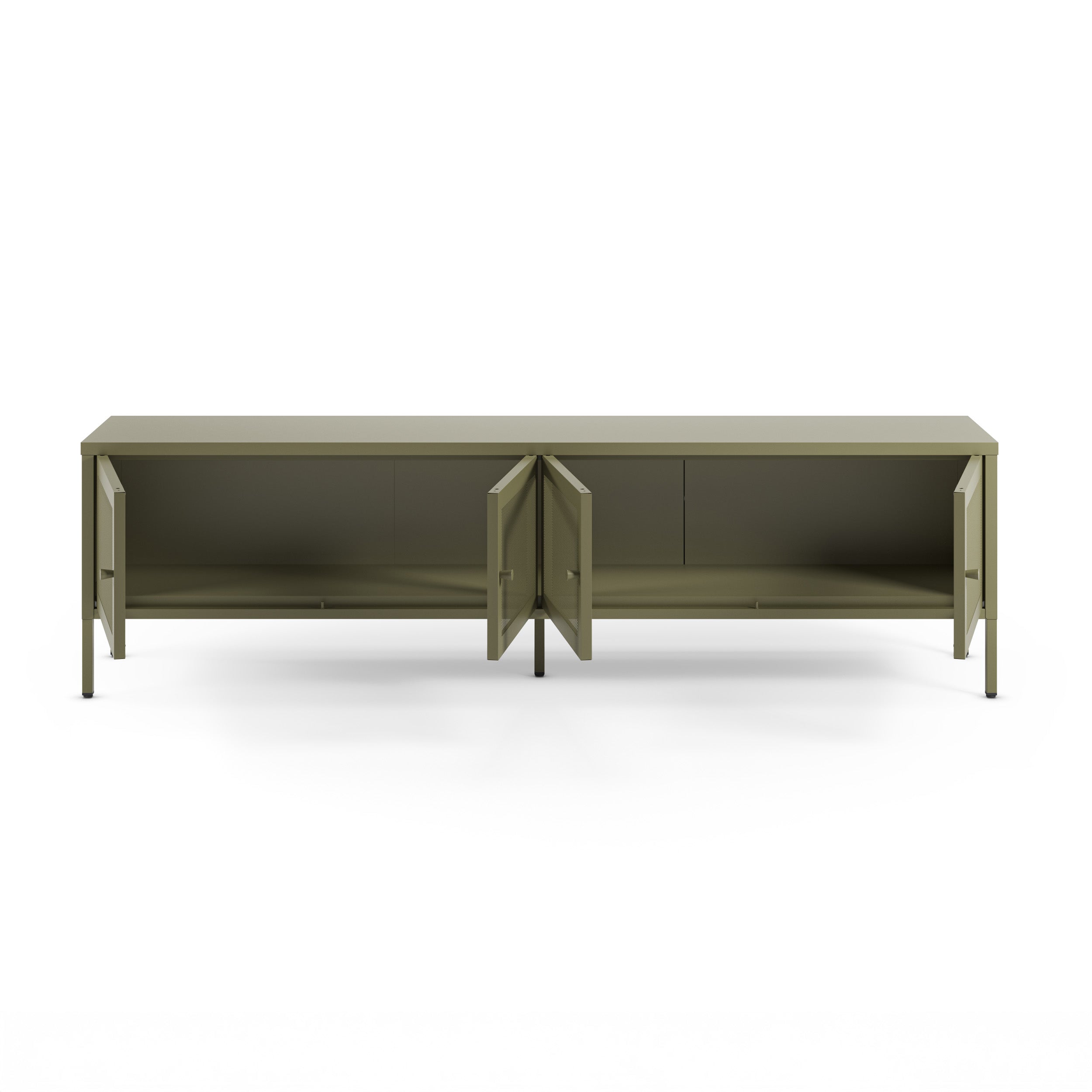 Meuble tv métal vert Latem 4 portes 160cm