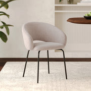 milly chaise en tissu beige pieds noirs chine
