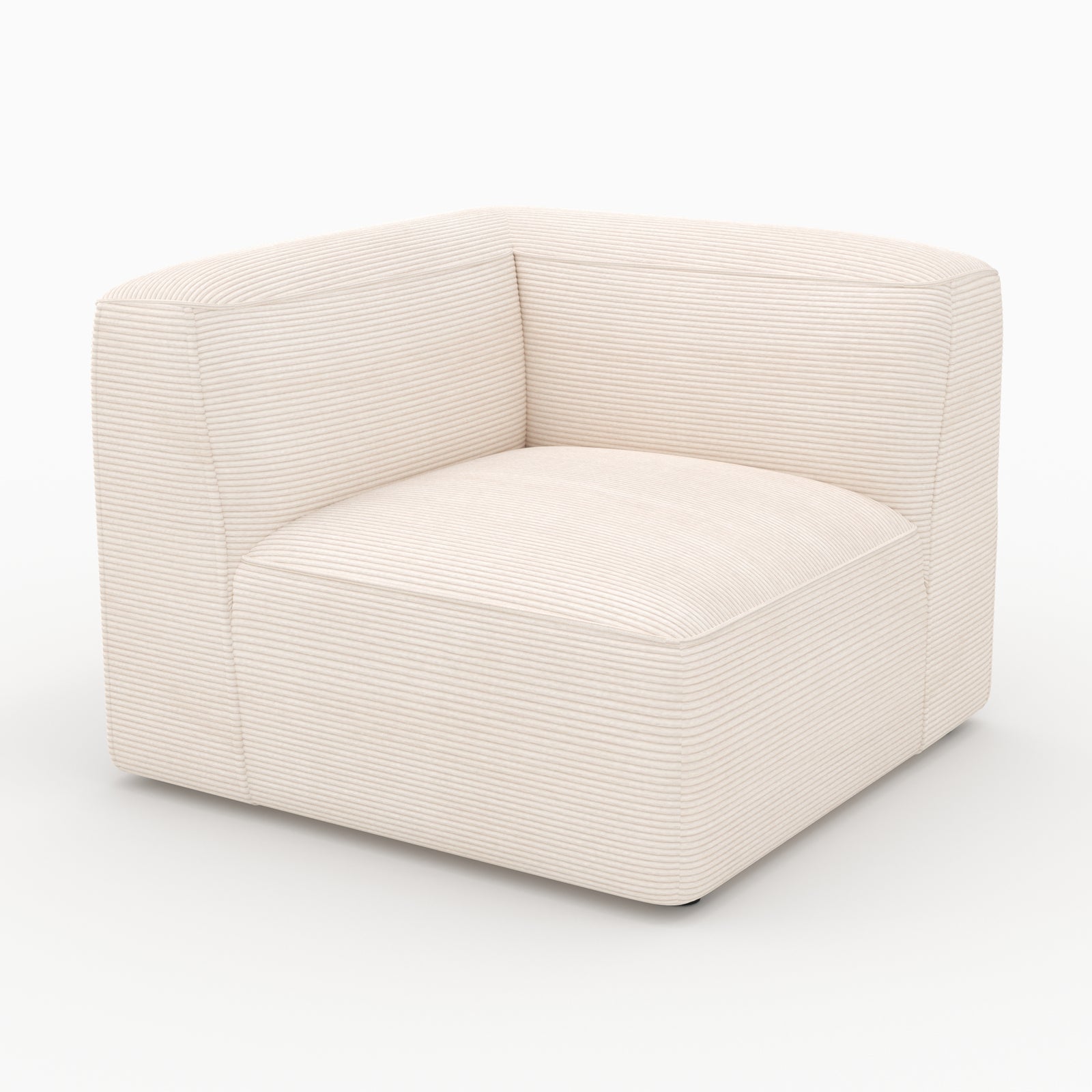 Mina angle gauche velours blanc cassé canapé modulable