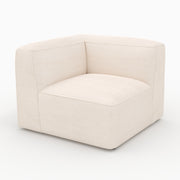 Mina angle gauche velours blanc cassé canapé modulable