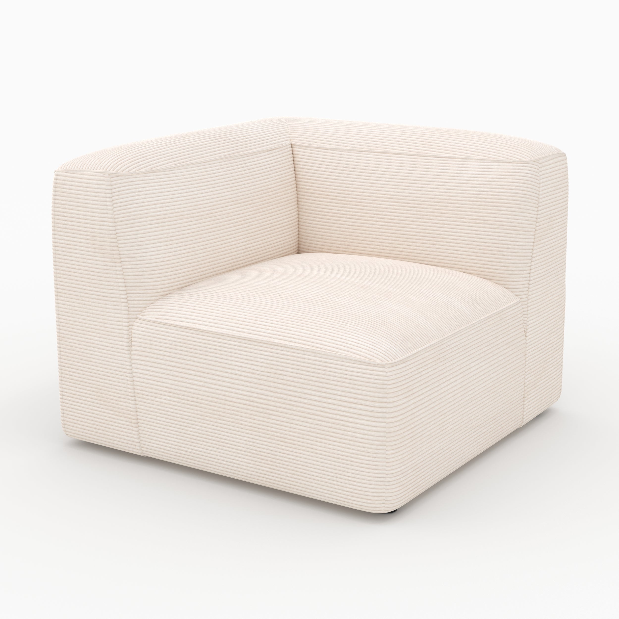 Mina angle gauche velours blanc cassé canapé modulable