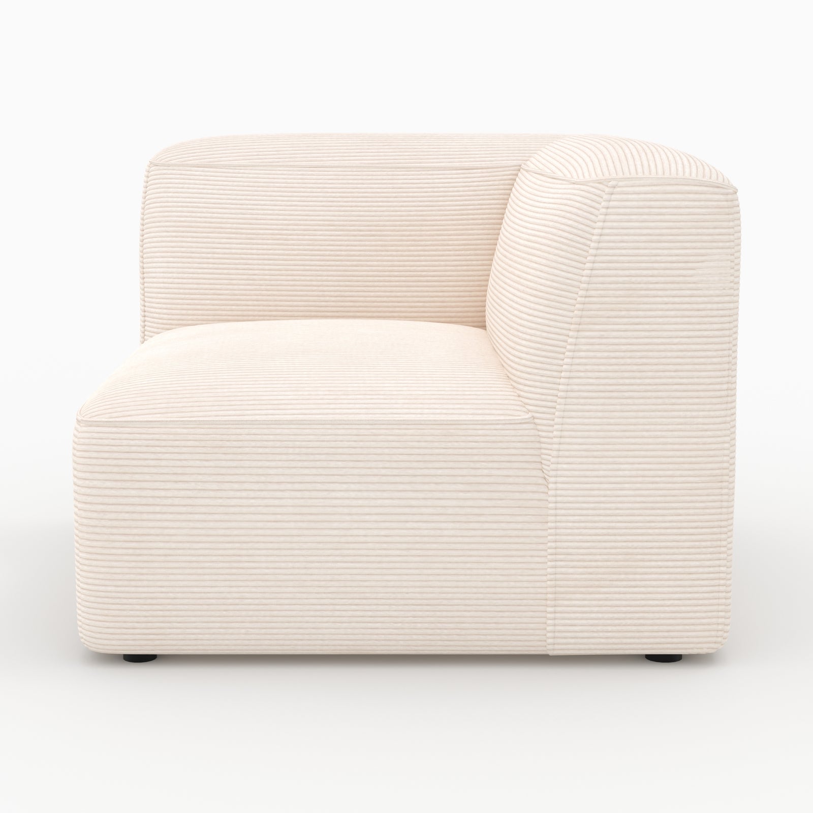 Mina canapé blanc velours modulable 3 places pouf