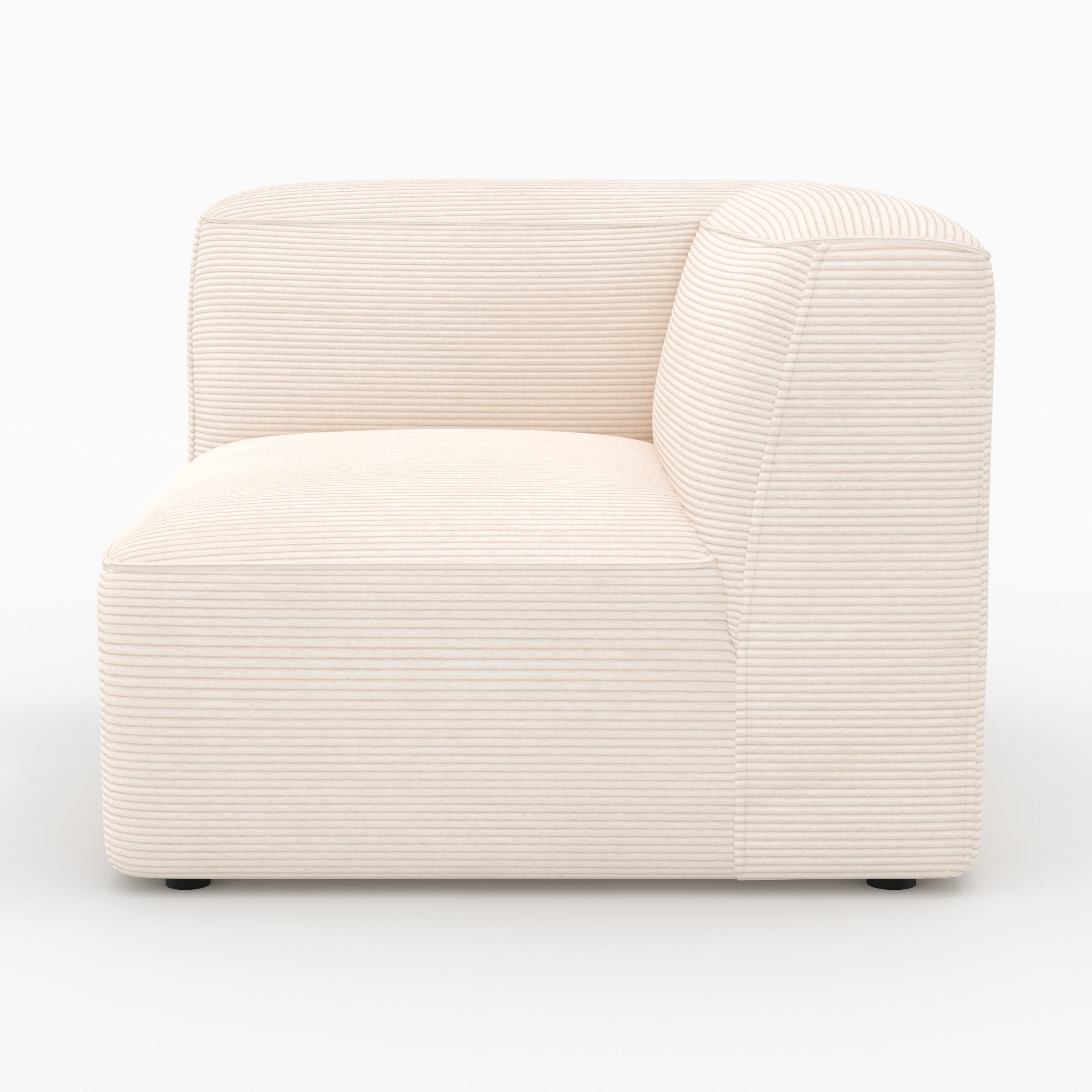 Mina canapé blanc velours modulable 3 places pouf