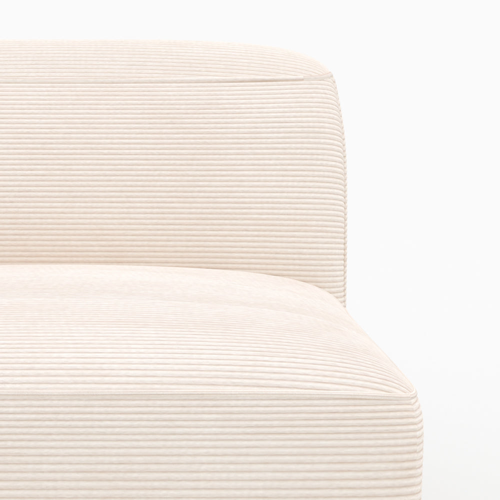 Mina canapé modulable 3 places pouf blanc en velours