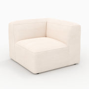 Mina canapé modulable angle droit velours blanc cassé cocooning