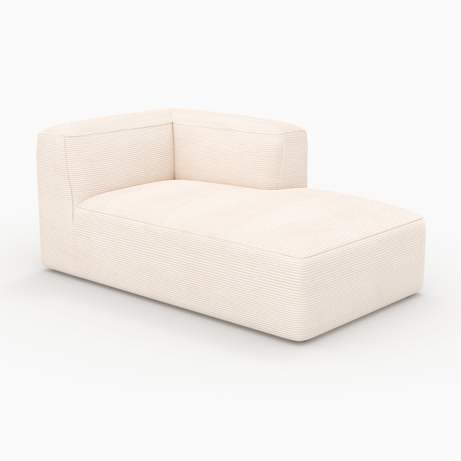 Mina méridienne angle droit canapé modulable blanc velours cocooning