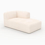 Mina méridienne angle droit canapé modulable blanc velours cocooning
