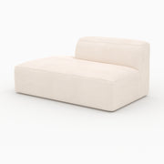 Mina méridienne canapé modulable dossier droit velours blanc