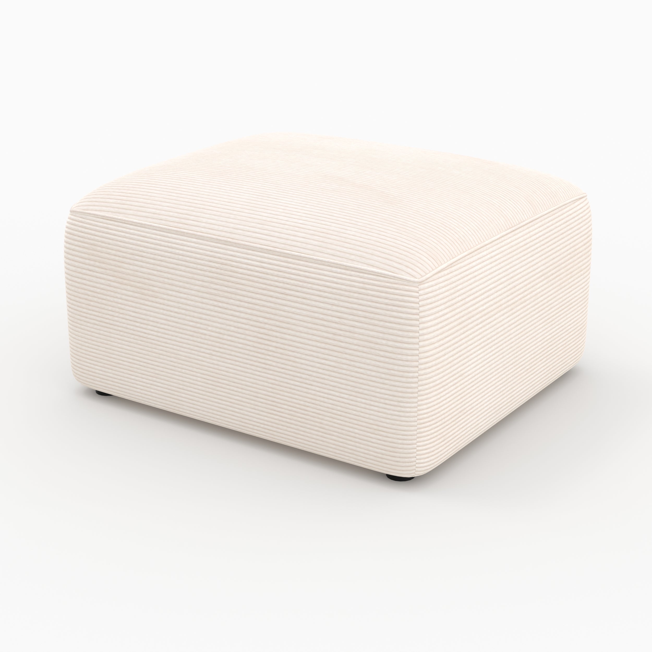 Mina pouf rectangulaire blanc cassé velours canapé modulable