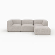 Mina canapé tissu beige pouf 3 places