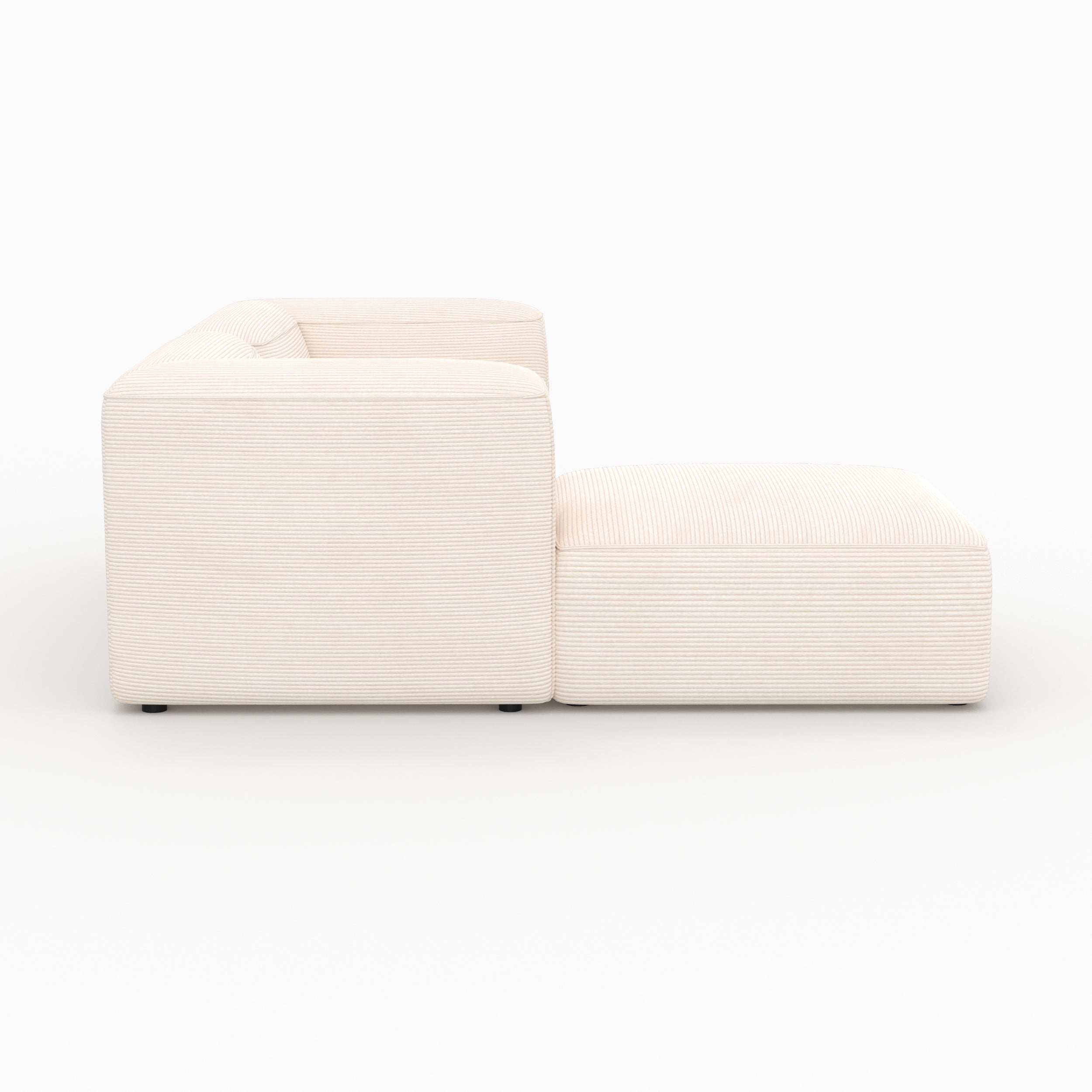 Mina canapé velours blanc pouf 2 places