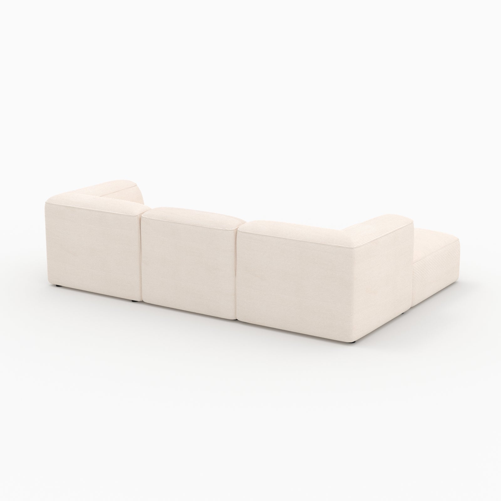 Mina canapé velours blanc pouf 3 places