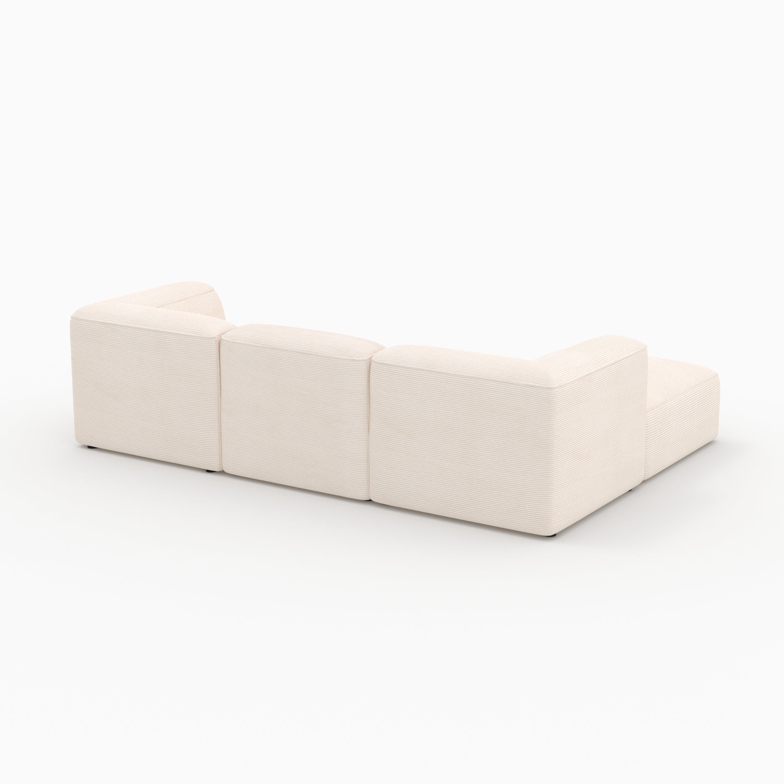 Mina canapé velours blanc pouf 3 places